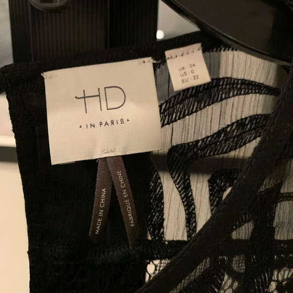 HD in Paris sheer black top with inner cami - Picture 3 of 5